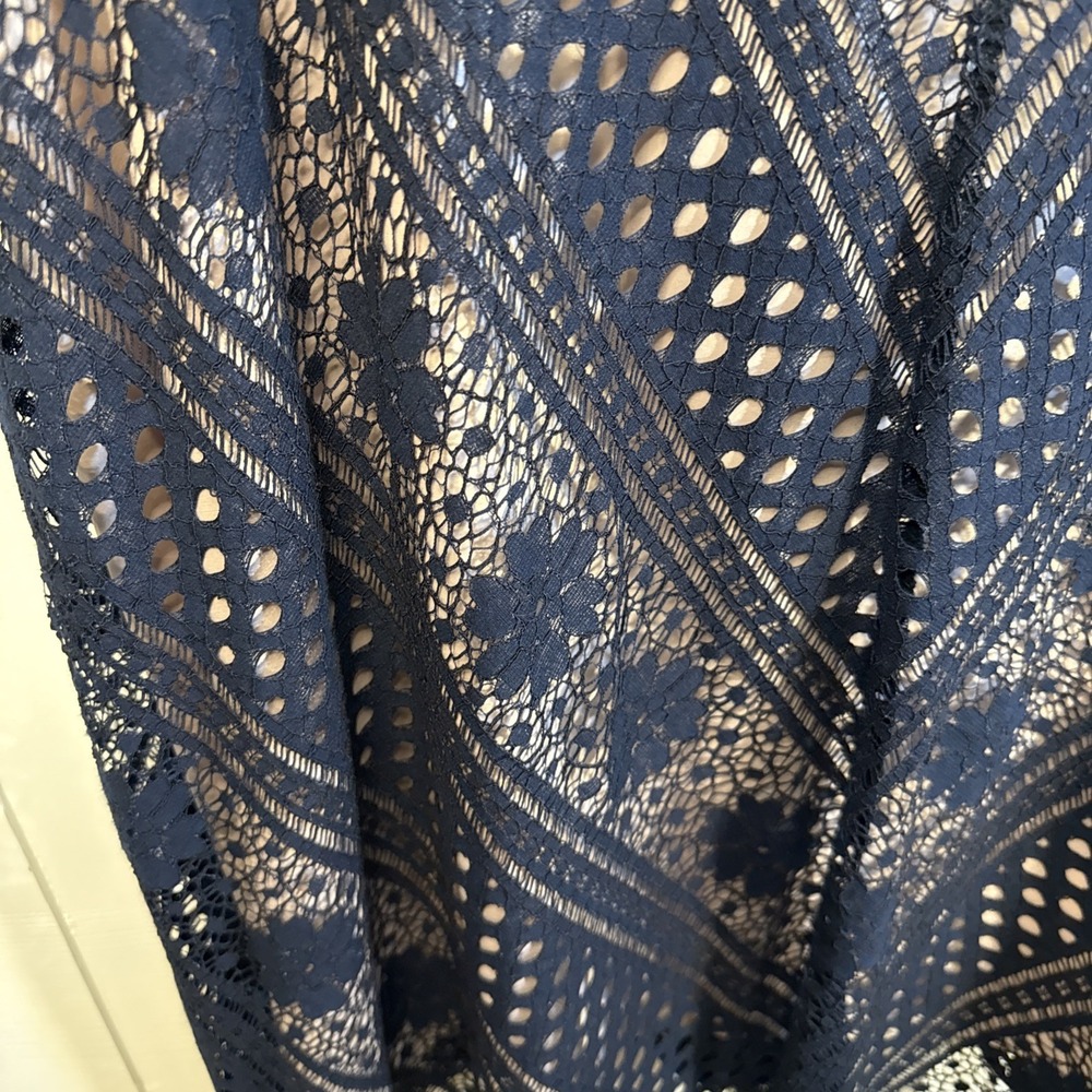 SAKS FIFTH AVENUE BLACK Cocktail Wedding Dress Nude Underlay EUC - Picture 5 of 14